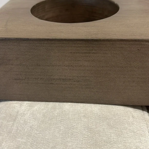 Lovesac Sactionals straight arm drink holder- weathered Ash wooden cupholder - Picture 4 of 6